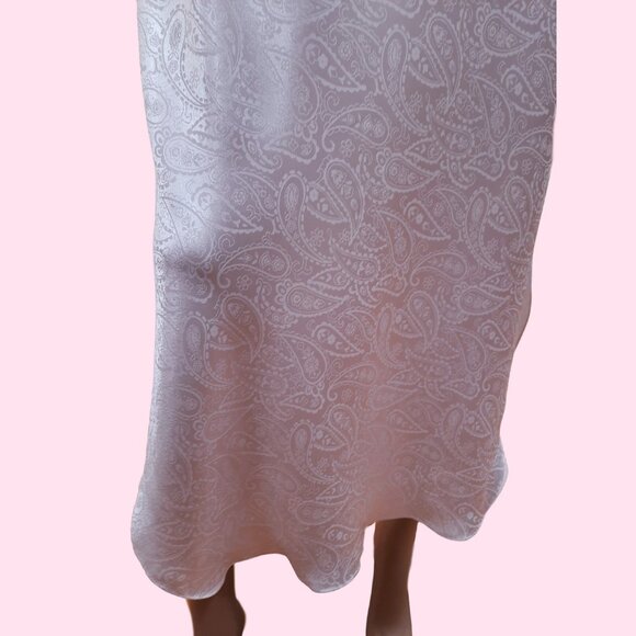 Vintage Blush Pink Satin Long Nightgown Slip Dress Nightie Size M 80s - Picture 4 of 10